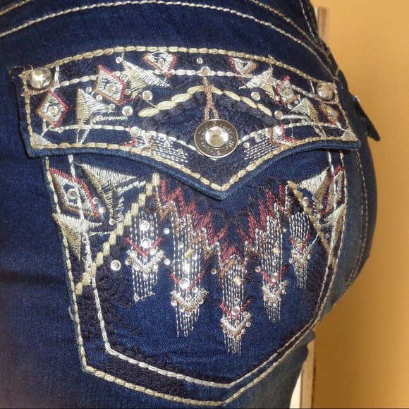 WALLFLOWER LUSCIOUS CURVY Aztec BOOTCUT JEANS 20W - Picture 6 of 7